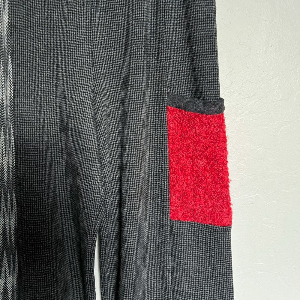 Khangura Pants Medium Patchwork Herringbone Wide … - image 2